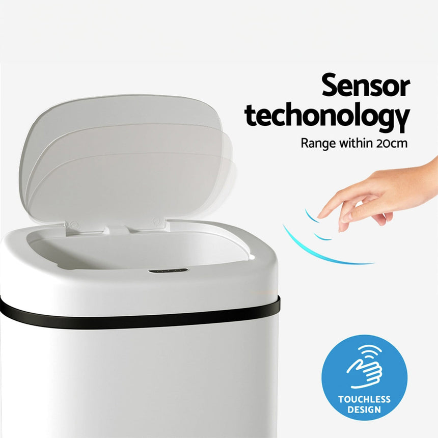 Devanti Motion Sensor Bin 82L White - Image 04