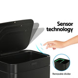 Devanti Motion Sensor and Pedal Bin 70L Black - Image 04