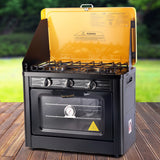 Devanti Portable Gas Camping Oven 74L Black - Image 02