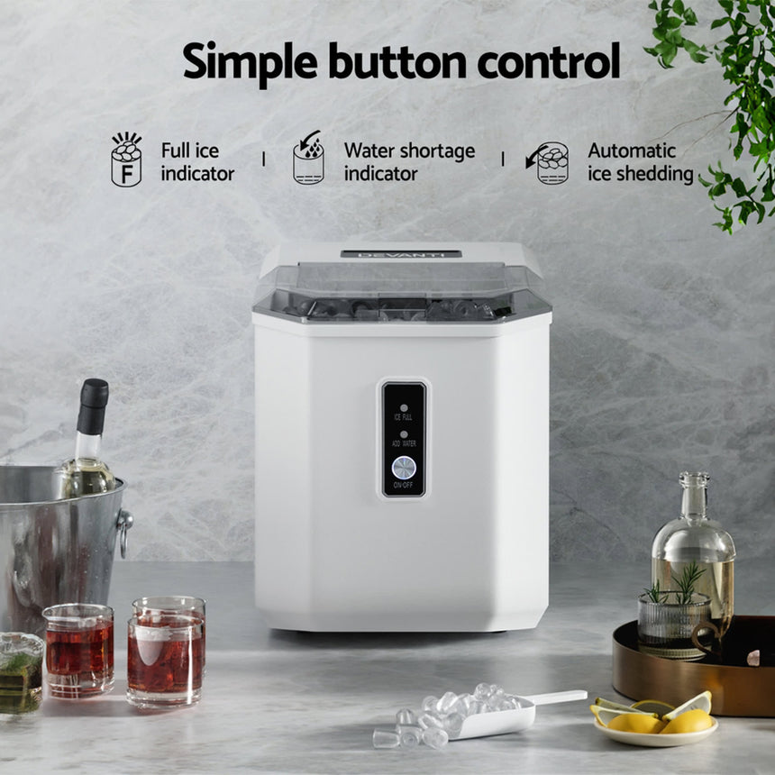 Devanti Portable Ice Maker with Scoop 1.3L - Image 02