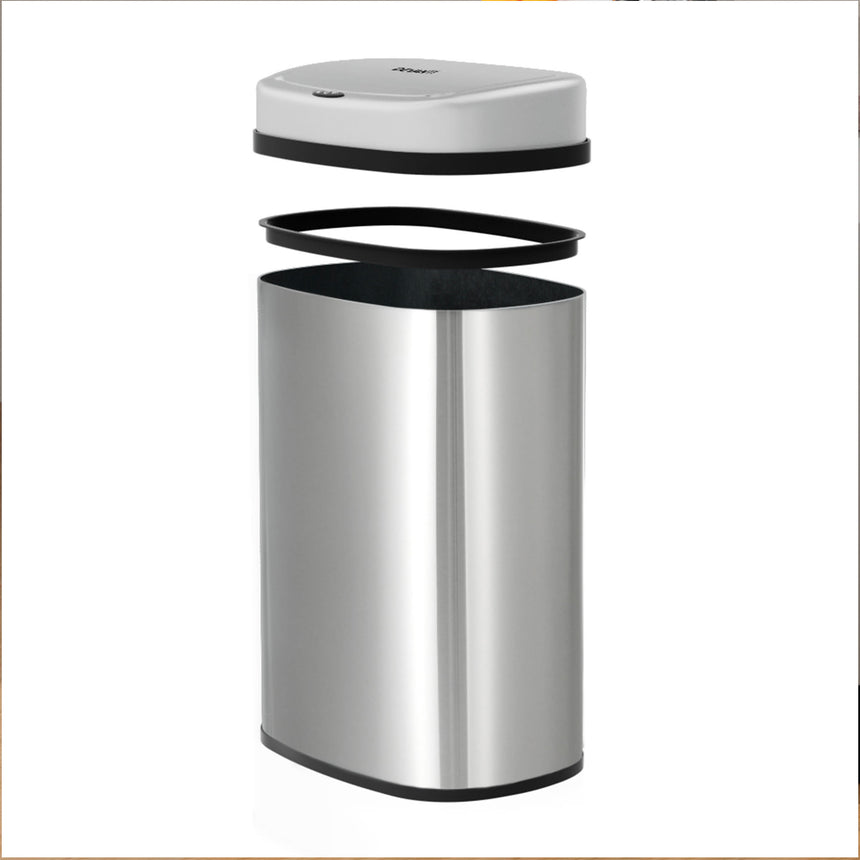 Devanti Motion Sensor Bin 60L Stainless Steel - Image 03