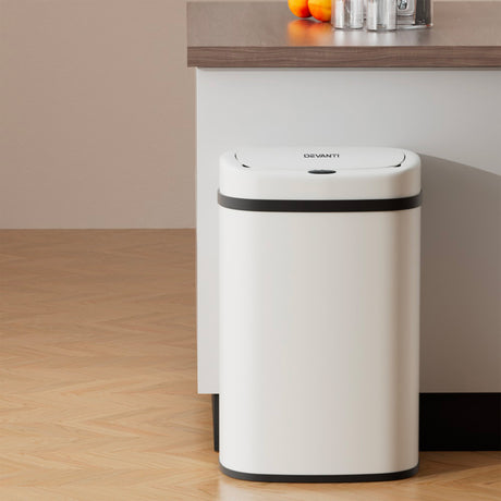 Devanti Motion Sensor Bin 50L White - Image 02