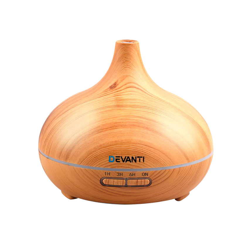 Devanti Aroma Diffuser 300ml Light Wood Grain - Image 01