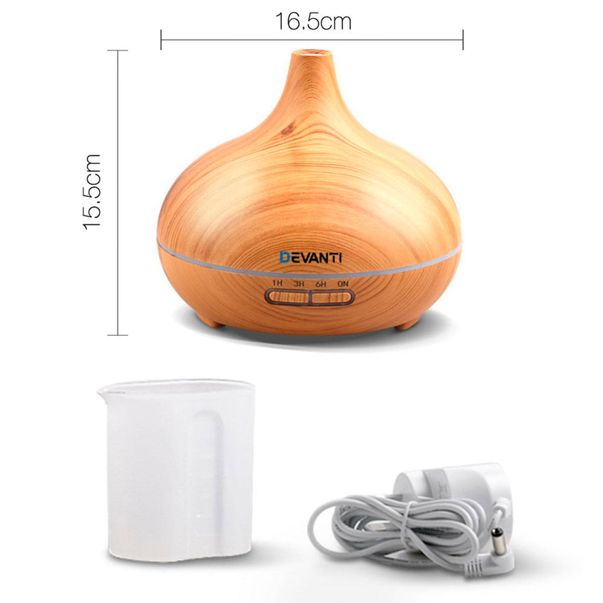 Devanti Aroma Diffuser 300ml Light Wood Grain - Image 04