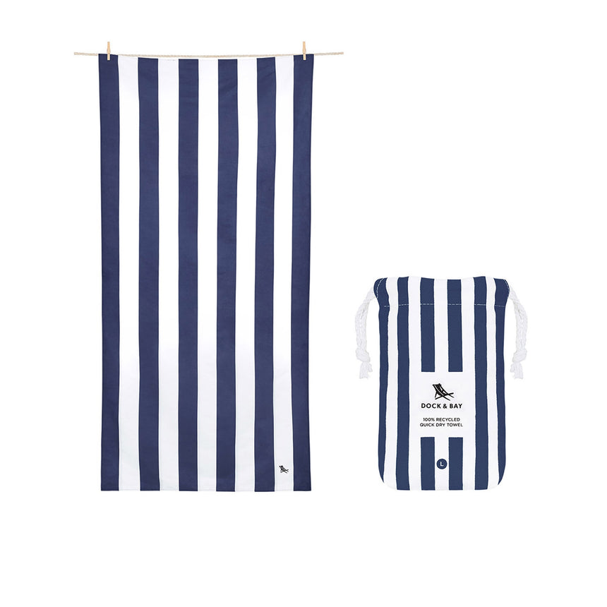 Dock & Bay Cabana Collection Beach Towel Large Whitsunday Blue - Image 01