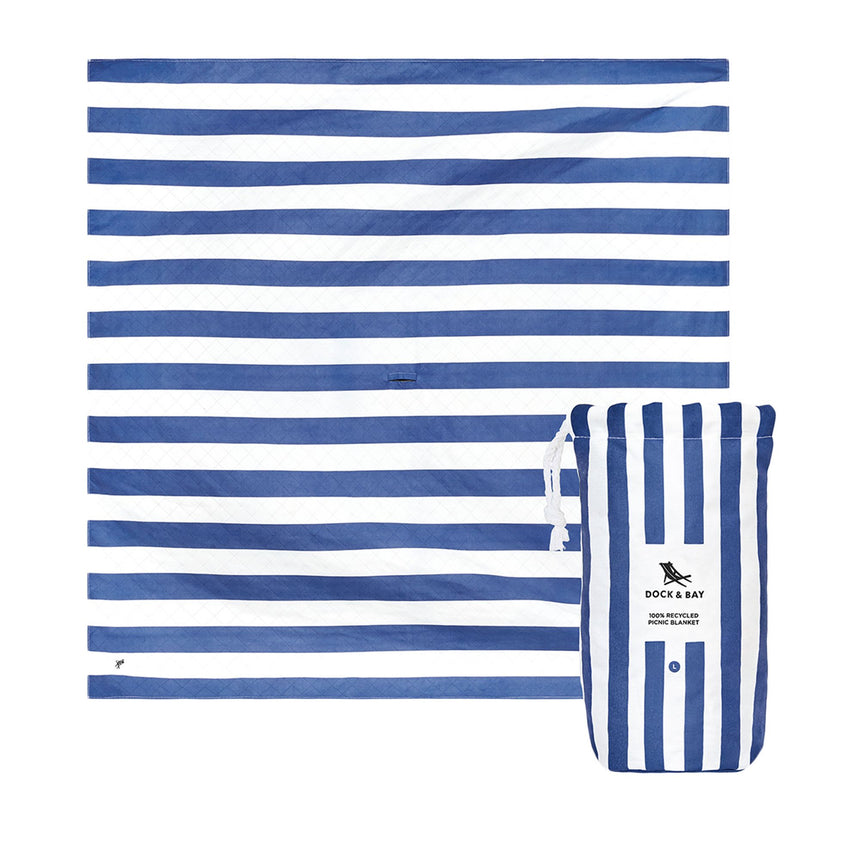 Dock & Bay Picnic Blanket Large Whitsunday Blue - Image 01