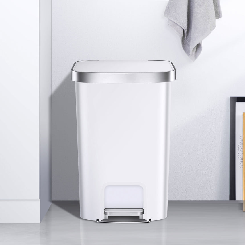 EKO Hana Step Can 50L in White - Image 02