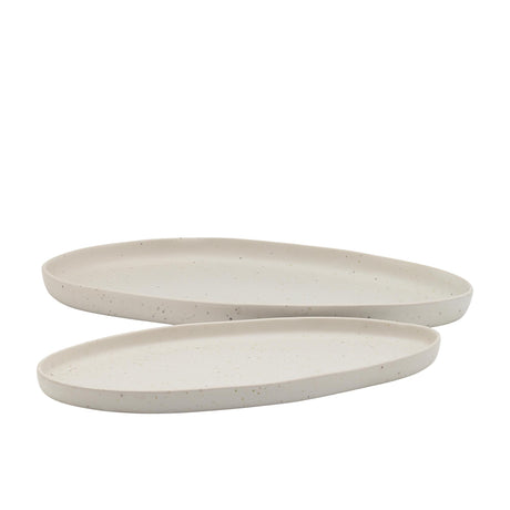 Ecology Domus Oval Platter Set 2 Piece Ecru - Image 01