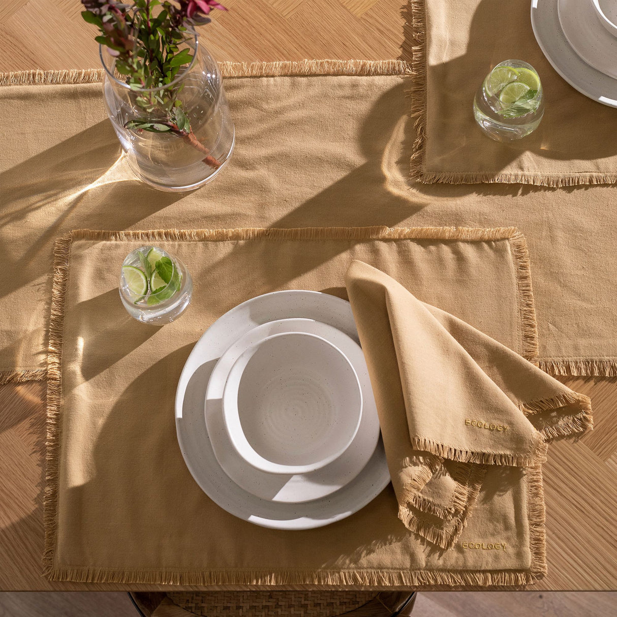 Ecology Fray Rectangular Placemat Set of 4 Dijon - Image 05