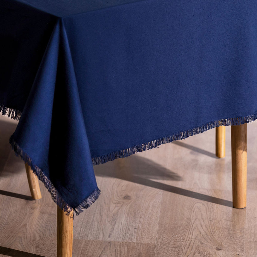 Ecology Fray Small Table Cloth 150x240cm Lapis - Image 02