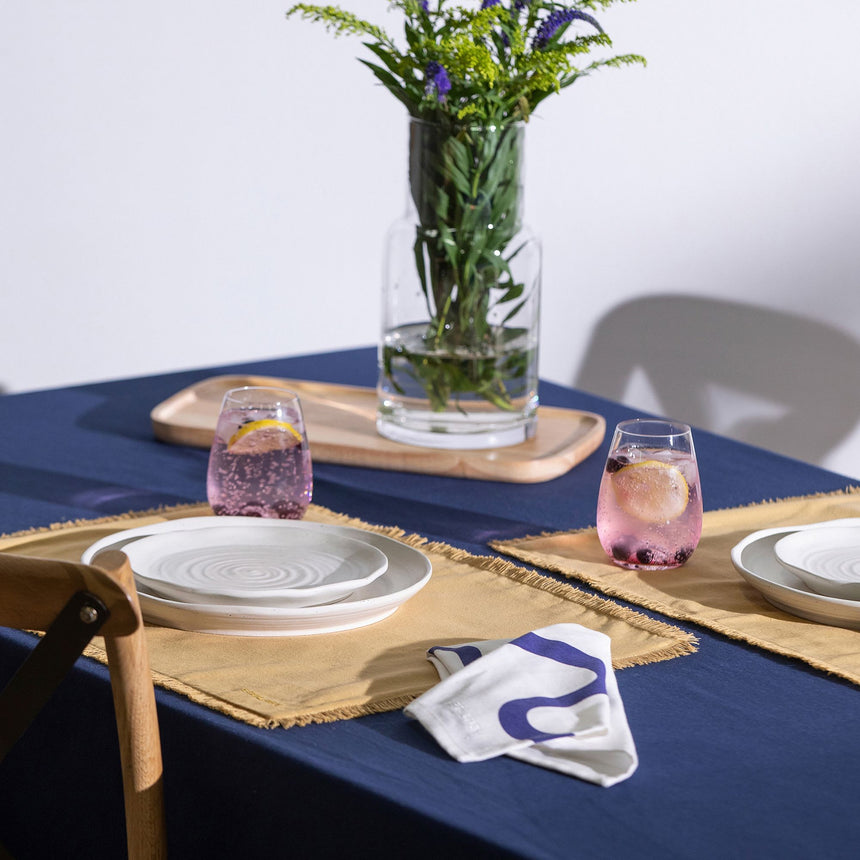 Ecology Fray Small Table Cloth 150x240cm Lapis - Image 04