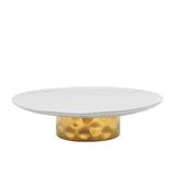 Ecology Speckle Footed Cake Stand 32cm Milk and Gold - Image 01