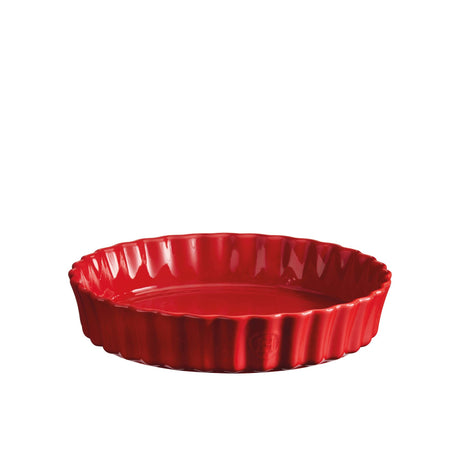 Emile Henry Deep Flan Dish 24cm Burgundy - Image 01