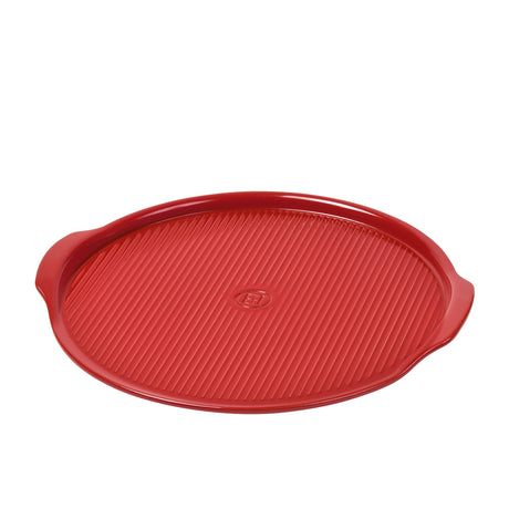 Emile Henry Ridged Pizza Stone Burgundy 35cm - Image 01