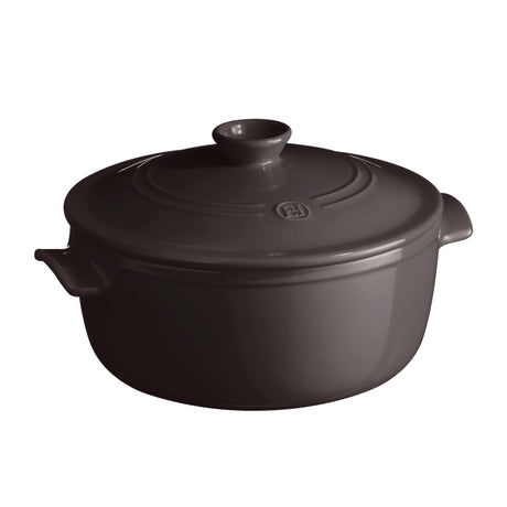 Emile Henry Round Stewpot 5.3 Litre Charcoal - Image 01