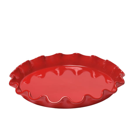 Emile Henry Ruffled Tart Dish 33cm 1 Litre Burgundy - Image 01