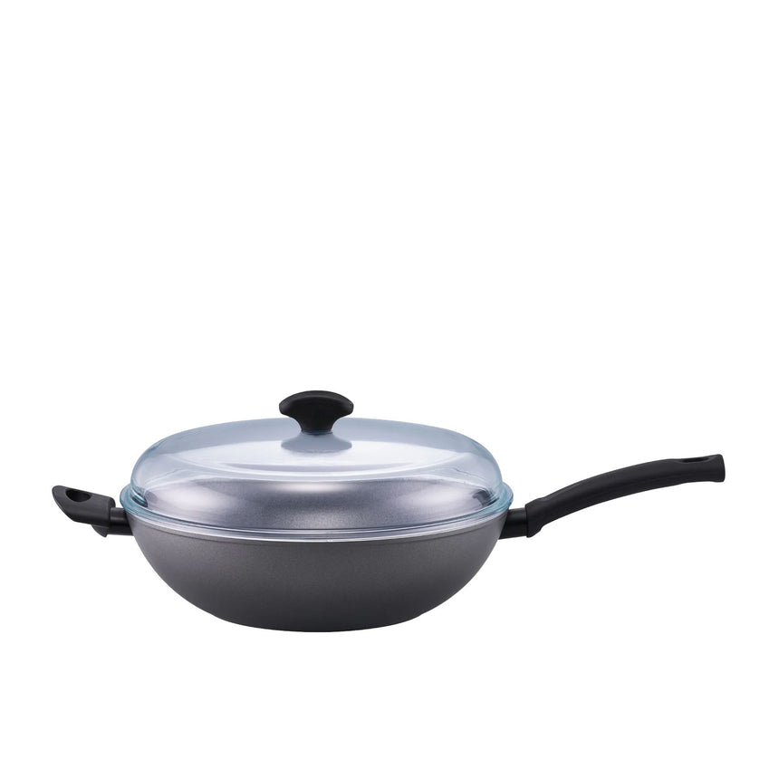 Essteele Per Benessere Ceramic Covered Wok with Helper Handle 32cm - Image 01