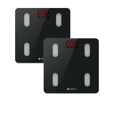 Etekcity Smart WiFi Body Weight Scale Set of 2 Black - Image 01