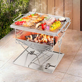 Grillz Stainless Steel Portable Fire Pit and BBQ with Carry Bag - Image 02