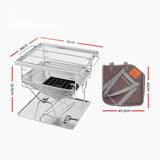 Grillz Stainless Steel Portable Fire Pit and BBQ with Carry Bag - Image 03