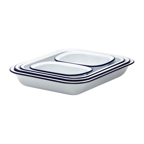 Falcon Enamelware Baking Tray Set 5pc White - Image 01