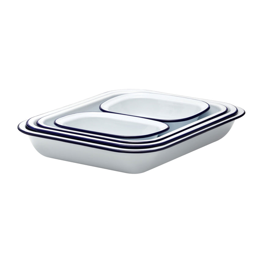 Falcon Enamelware Baking Tray Set 5pc White - Image 01