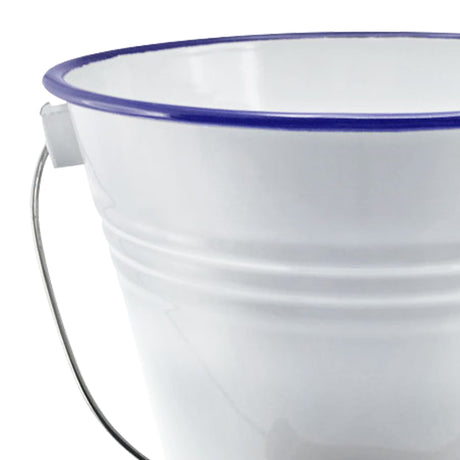 Falcon Enamelware Bucket with Lid 5L White - Image 02