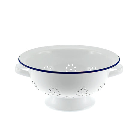 Falcon Enamel Colander White & Blue Rim 24x8cm - Image 01