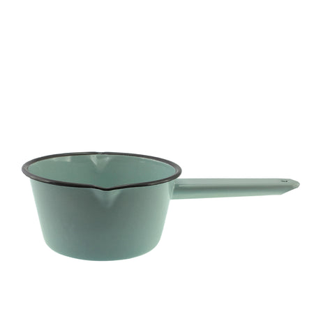 Falcon Enamel Milk Saucepan with 2 Lips Duck Egg in Blue 850ml - Image 01