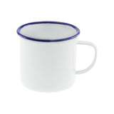 Falcon Enamel Mug in White with in Blue Rim 500ml - Image 01