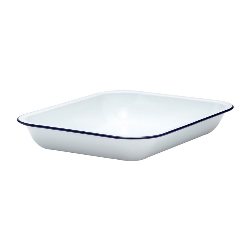 Falcon Enamelware Oblong Bake Pan 37x30cm White - Image 01