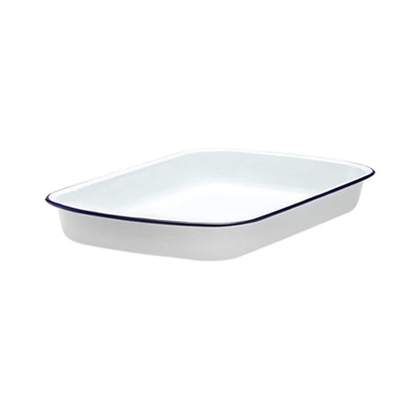 Falcon Enamelware Rectangular Baking Tray 31x27cm White - Image 01