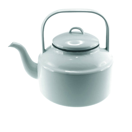 Falcon Enamel Tea Kettle 2 Litre Duck Egg in Blue and Grey Rim - Image 01