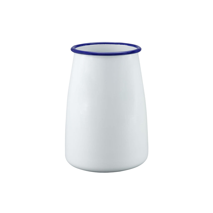 Falcon Enamel Utensil Holder in White with in Blue Rim 16x12cm - Image 01