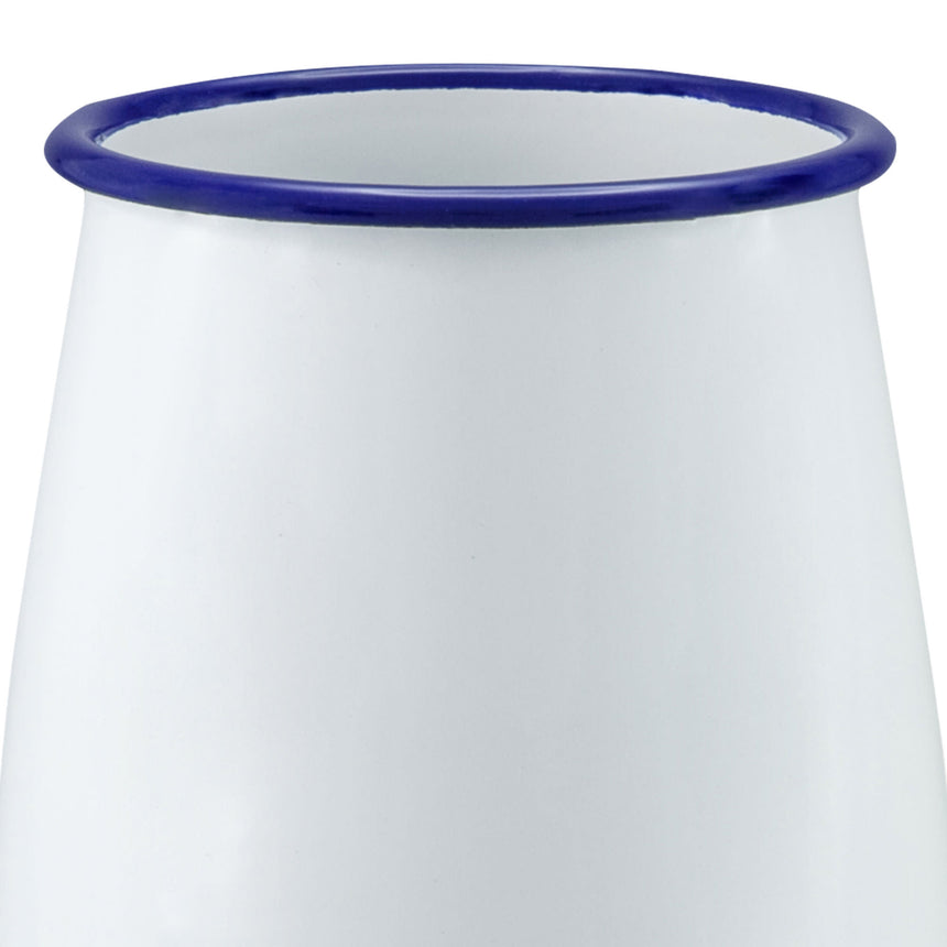 Falcon Enamel Utensil Holder in White with in Blue Rim 16x12cm - Image 02