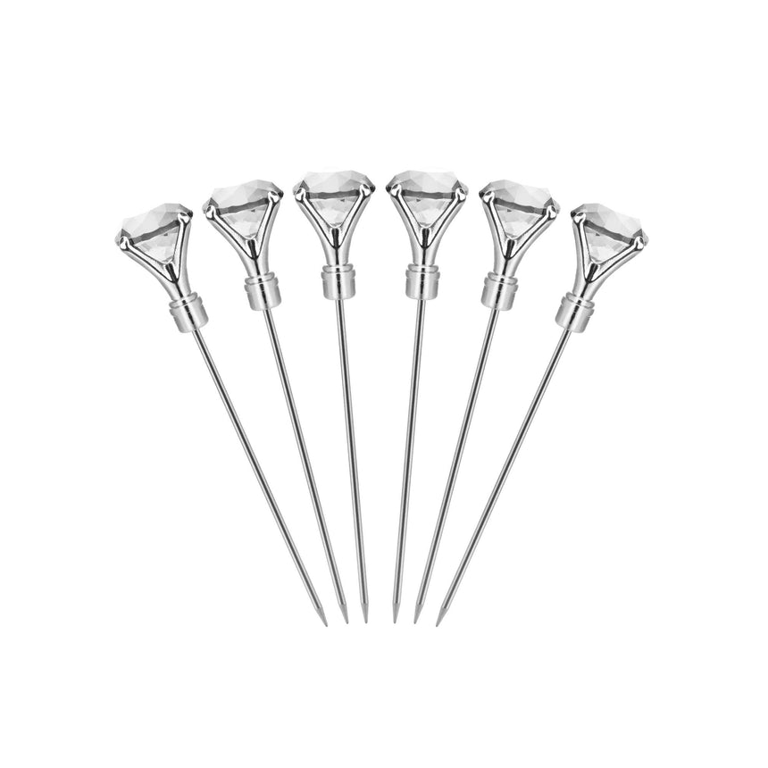 Final Touch Diamond Cocktail Pick Set of 6 - Image 01