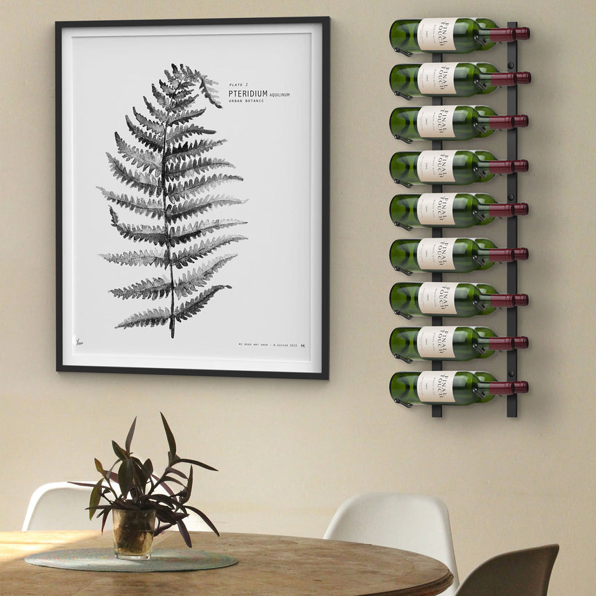 Final Touch Wrought Iron Wall Mounted Wine Rack 18 Bottle in Black - Image 04