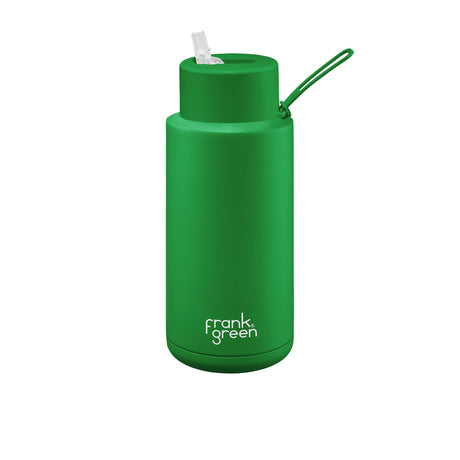 Frank Green Limited Edition Reusable Bottle with Straw 1 Litre (34oz) Evergreen - Image 01