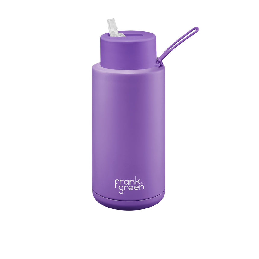 Frank Green Ultimate Ceramic Reusable Bottle with Straw 1 Litre (34oz) Cosmic Purple - Image 01