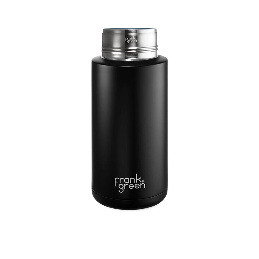 Frank Green Ultimate Ceramic Reusable Bottle with Straw 1 Litre (34oz) in Black - Image 03