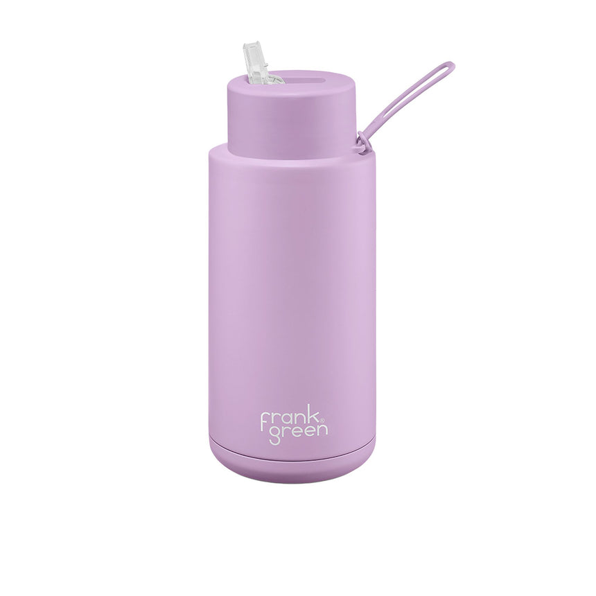 Frank Green Ultimate Ceramic Reusable Bottle with Straw 1 Litre (34oz) Lilac Haze - Image 01