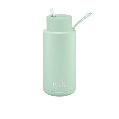 Frank Green Ultimate Ceramic Reusable Bottle with Straw 1 Litre (34oz) Mint Gelato - Image 01