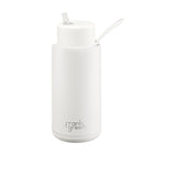 Frank Green Ultimate Ceramic Reusable Bottle with Straw 1 Litre (34oz) Cloud - Image 01