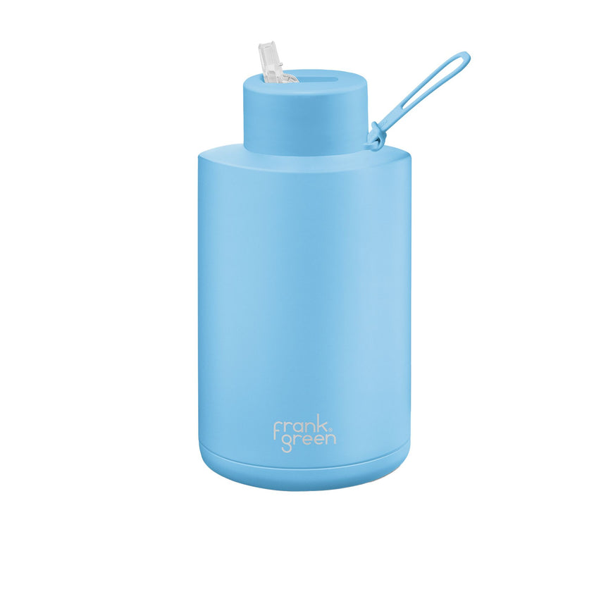 Frank Green Ultimate Ceramic Reusable Bottle with Straw 2 Litre (68oz) Sky in Blue - Image 01