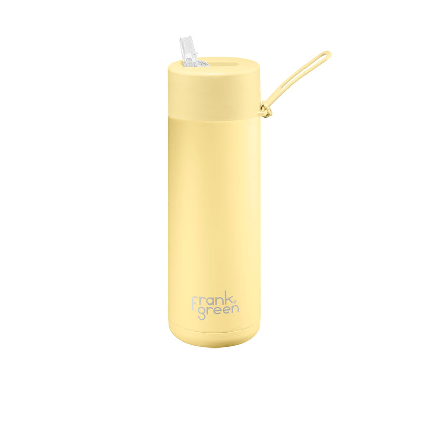 Frank Green Ultimate Ceramic Reusable Bottle with Straw 595ml (20oz) Buttermilk - Image 01