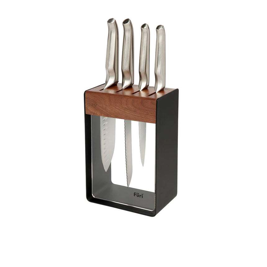 Furi Pro in Black Steel 5 Piece Knife Block Set - Image 01