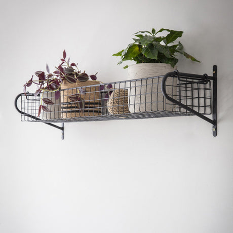 Garden Trading Wirework Basket Shelf Large Black - Image 02