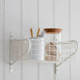 Garden Trading Wirework Basket Shelf Small White - Image 04