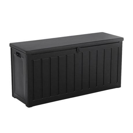 Gardeon Outdoor Storage Box 240L Black - Image 01