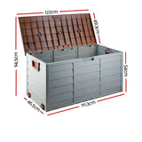 Gardeon Outdoor Storage Box 290L Brown - Image 04